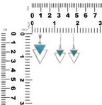 Starborn Turquoise Stacked Triangle Pendant and Earring Set in Sterling Silver