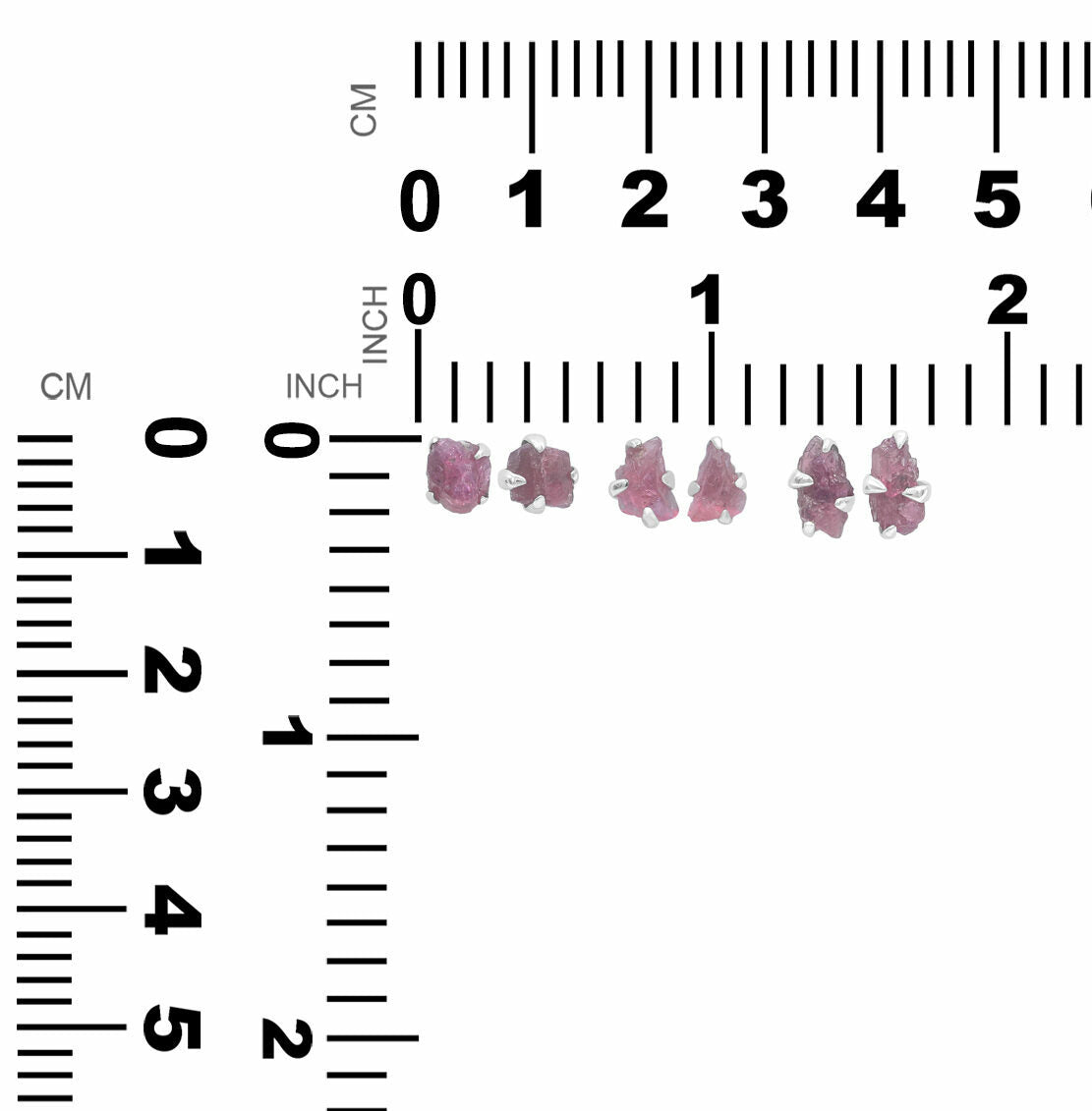 Starborn Pink Tourmaline Rough Prong Set Post Earrings in Sterling Silver