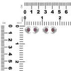 Starborn Polished Oval Tourmaline Cabochon Post Earrings with Hammered Crescent Moon Accent in Sterling Silver