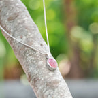 Starborn Pink Tourmaline Oval Pendant in Sterling Silver