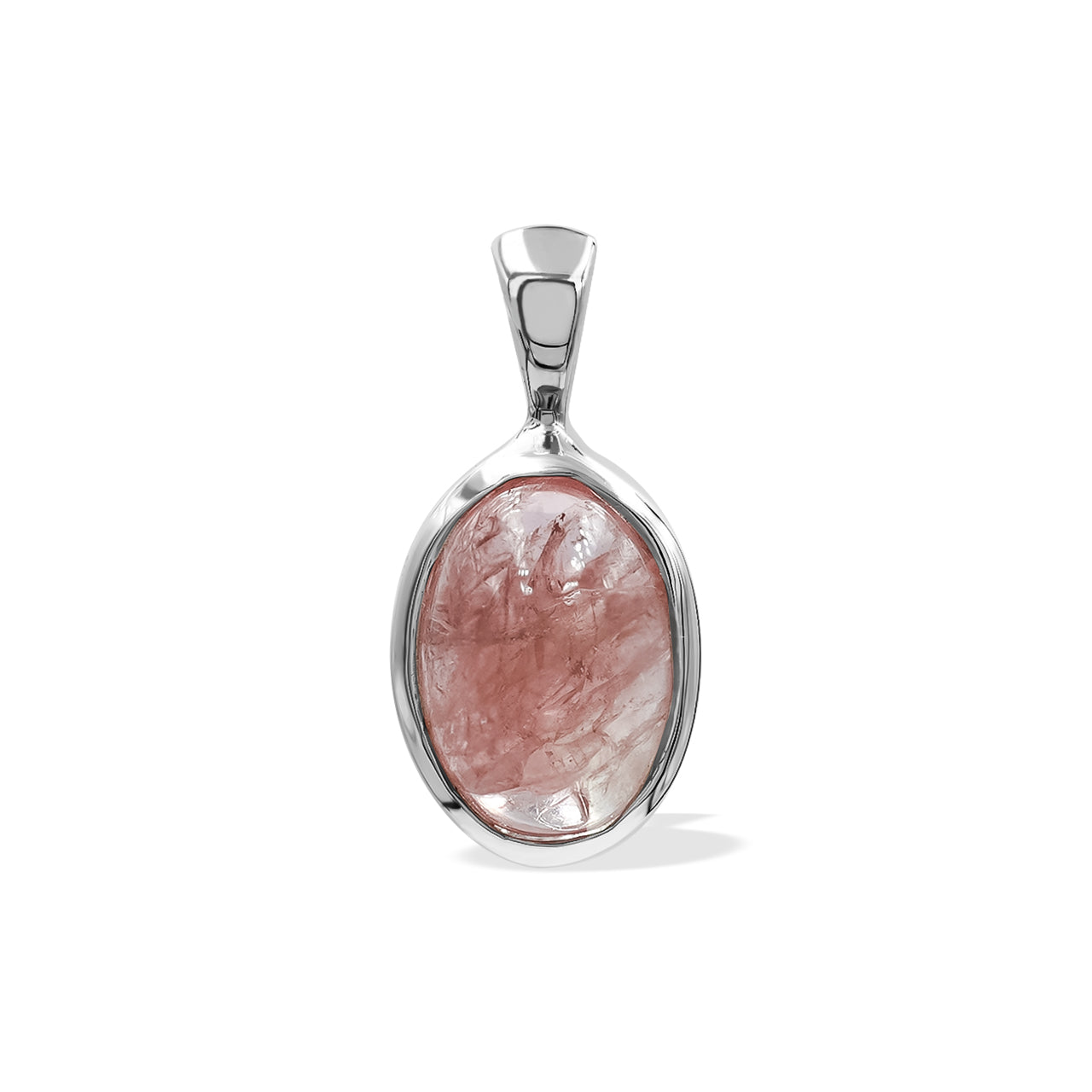 Starborn Pink Tourmaline Oval Pendant in Sterling Silver
