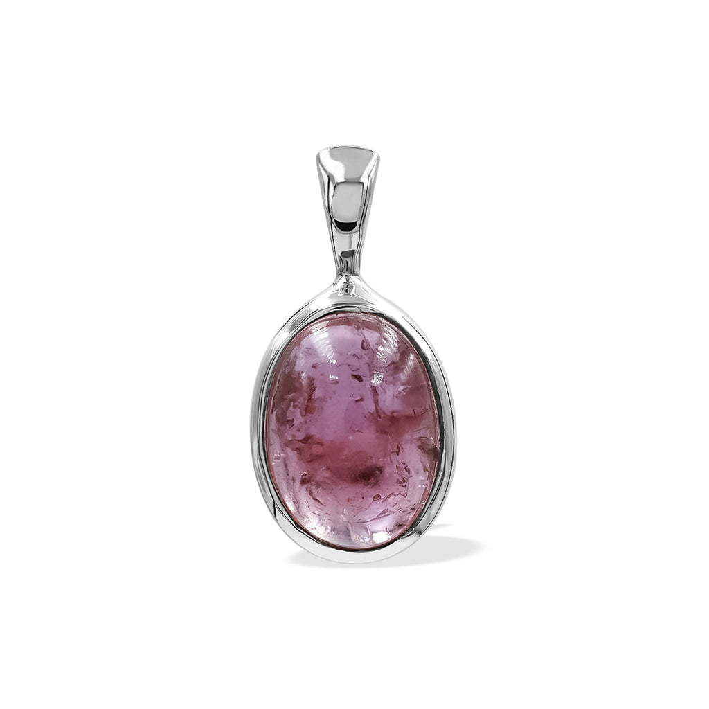 Starborn Pink Tourmaline Oval Pendant in Sterling Silver