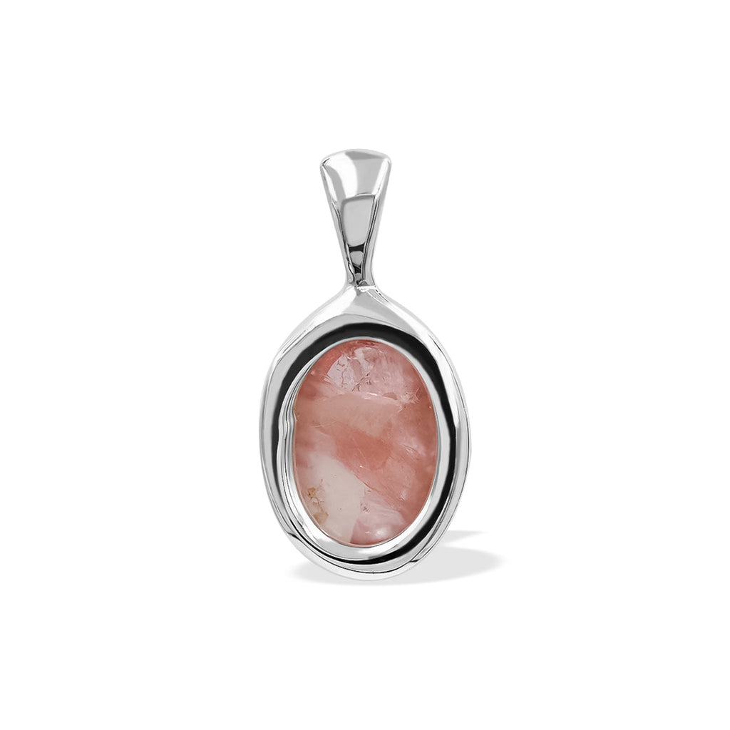 Starborn Pink Tourmaline Oval Pendant in Sterling Silver