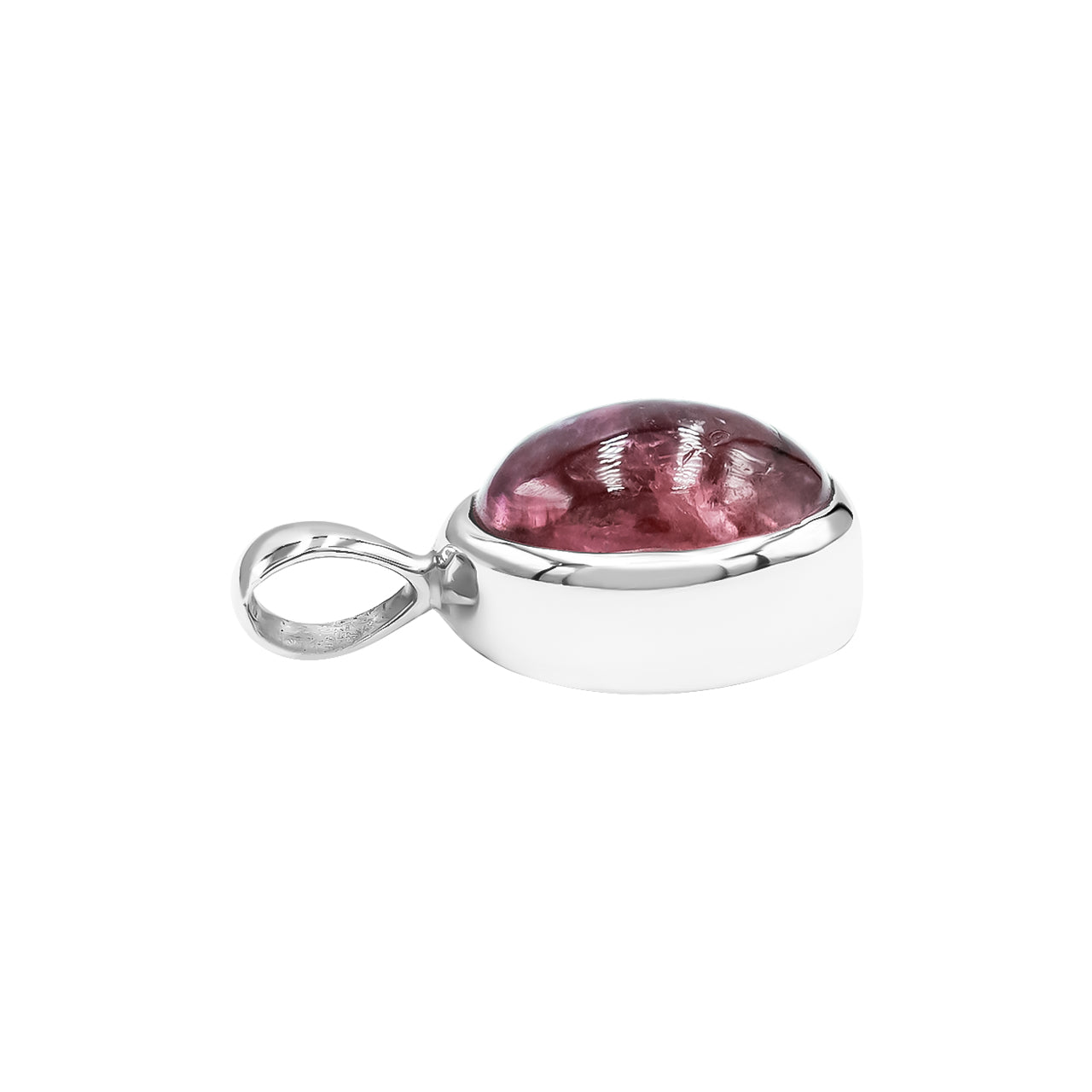 Starborn Pink Tourmaline Oval Pendant in Sterling Silver