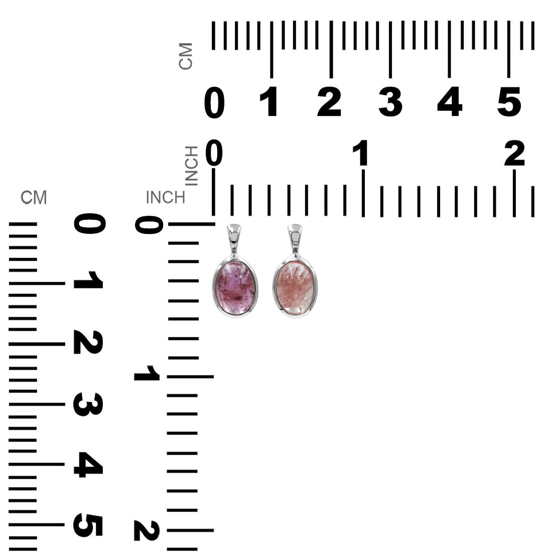 Starborn Pink Tourmaline Oval Pendant in Sterling Silver