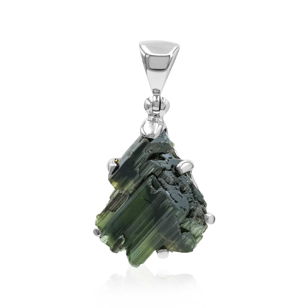 Starborn Natural Tourmaline Crystal Pendant in Sterling Silver