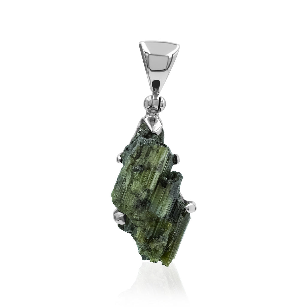 Starborn Natural Tourmaline Crystal Pendant in Sterling Silver