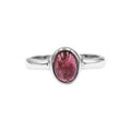 Starborn Pink Tourmaline Oval Shape Ring in Sterling Silver