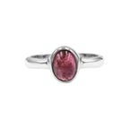 Starborn Pink Tourmaline Oval Shape Ring in Sterling Silver