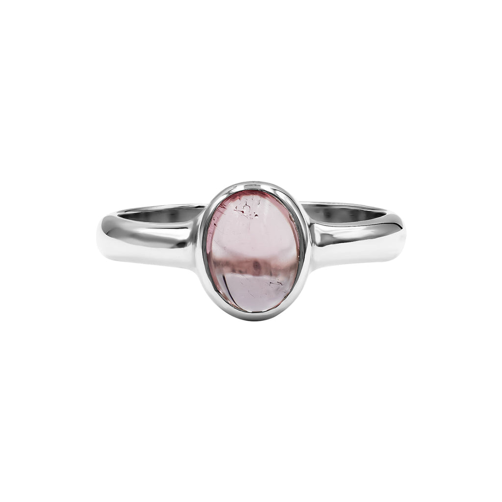 Starborn Pink Tourmaline Oval Shape Ring in Sterling Silver