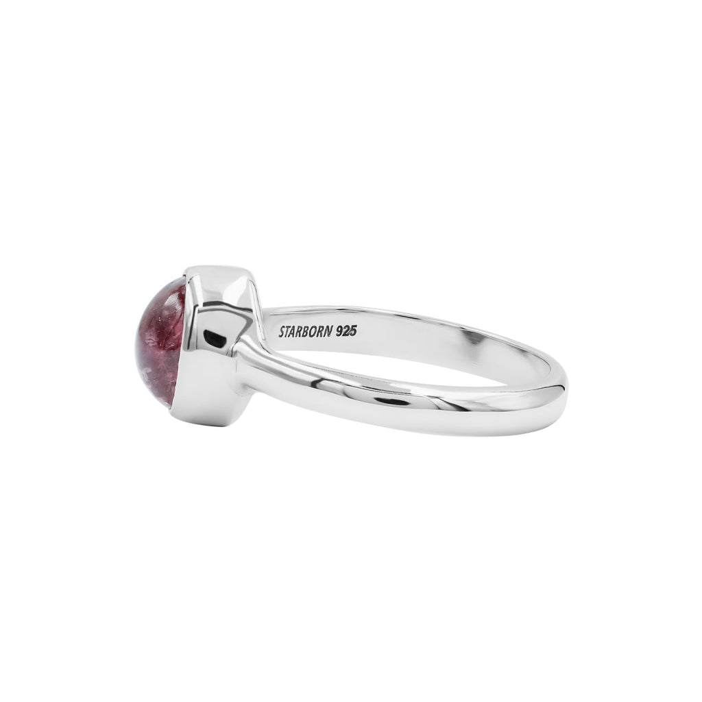 Starborn Pink Tourmaline Oval Shape Ring in Sterling Silver