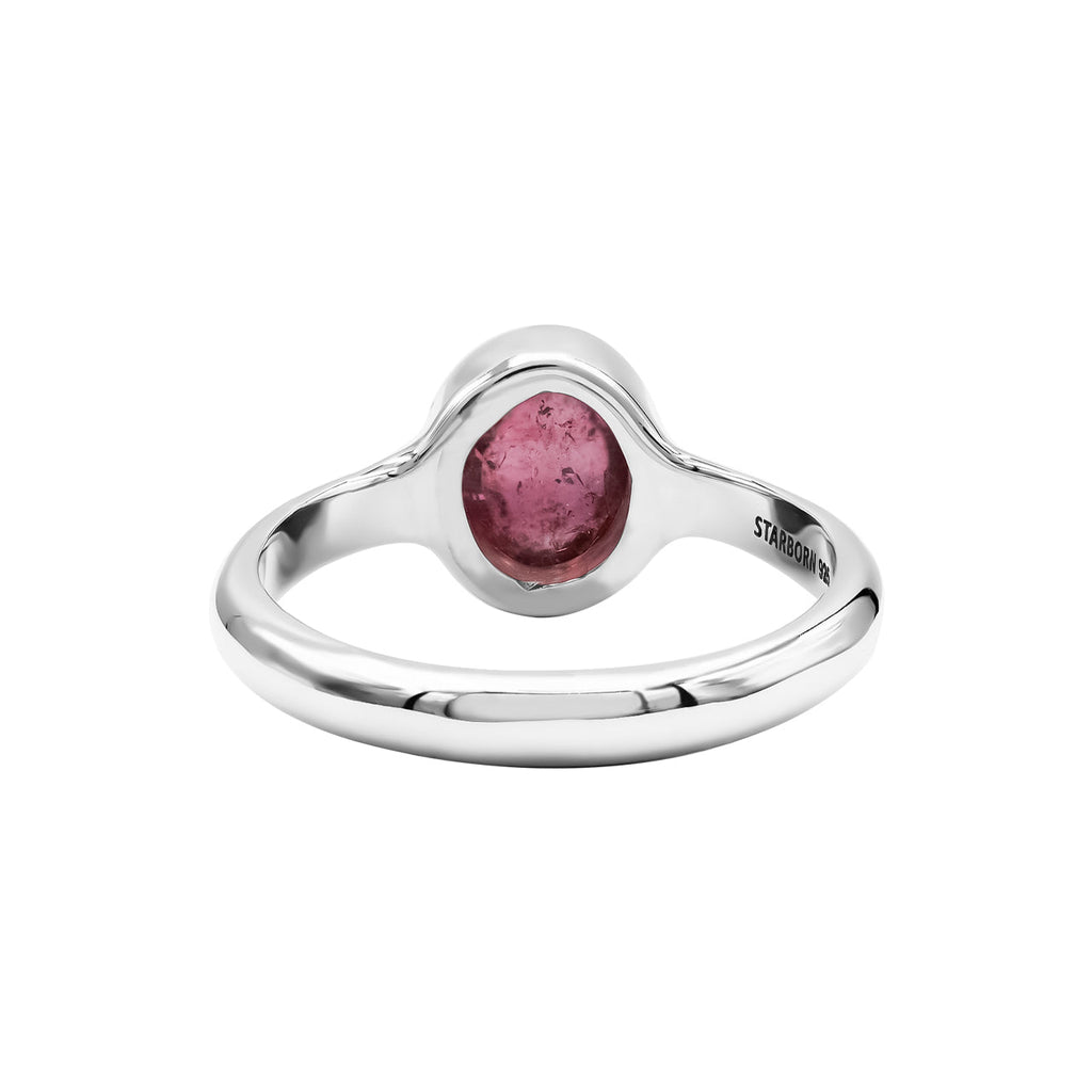 Starborn Pink Tourmaline Oval Shape Ring in Sterling Silver