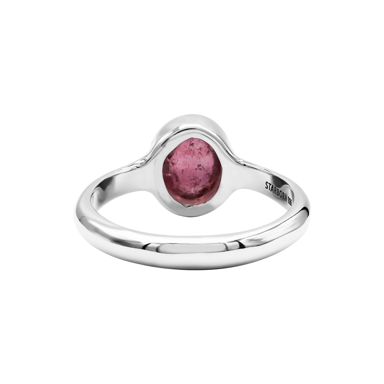 Starborn Pink Tourmaline Oval Shape Ring in Sterling Silver