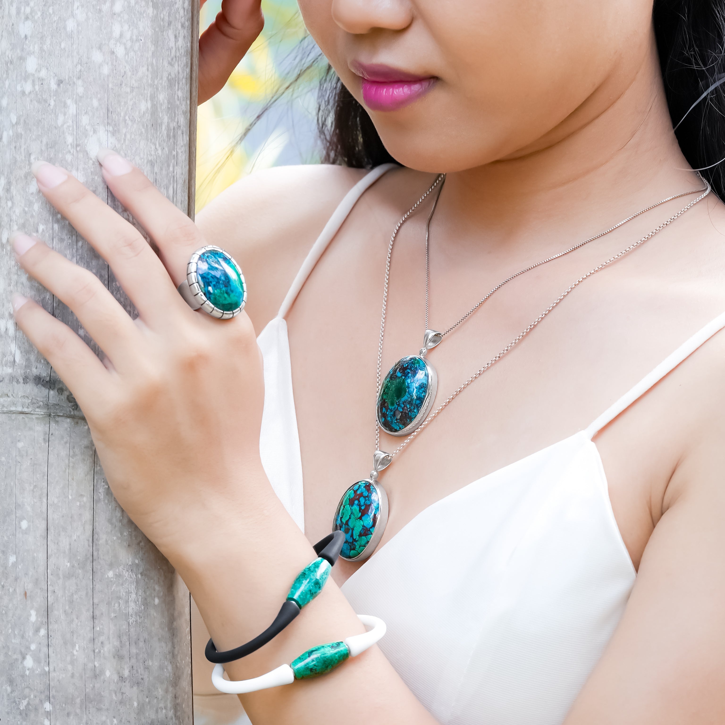 Starborn Chile Chrysocolla Pendant in Sterling Silver