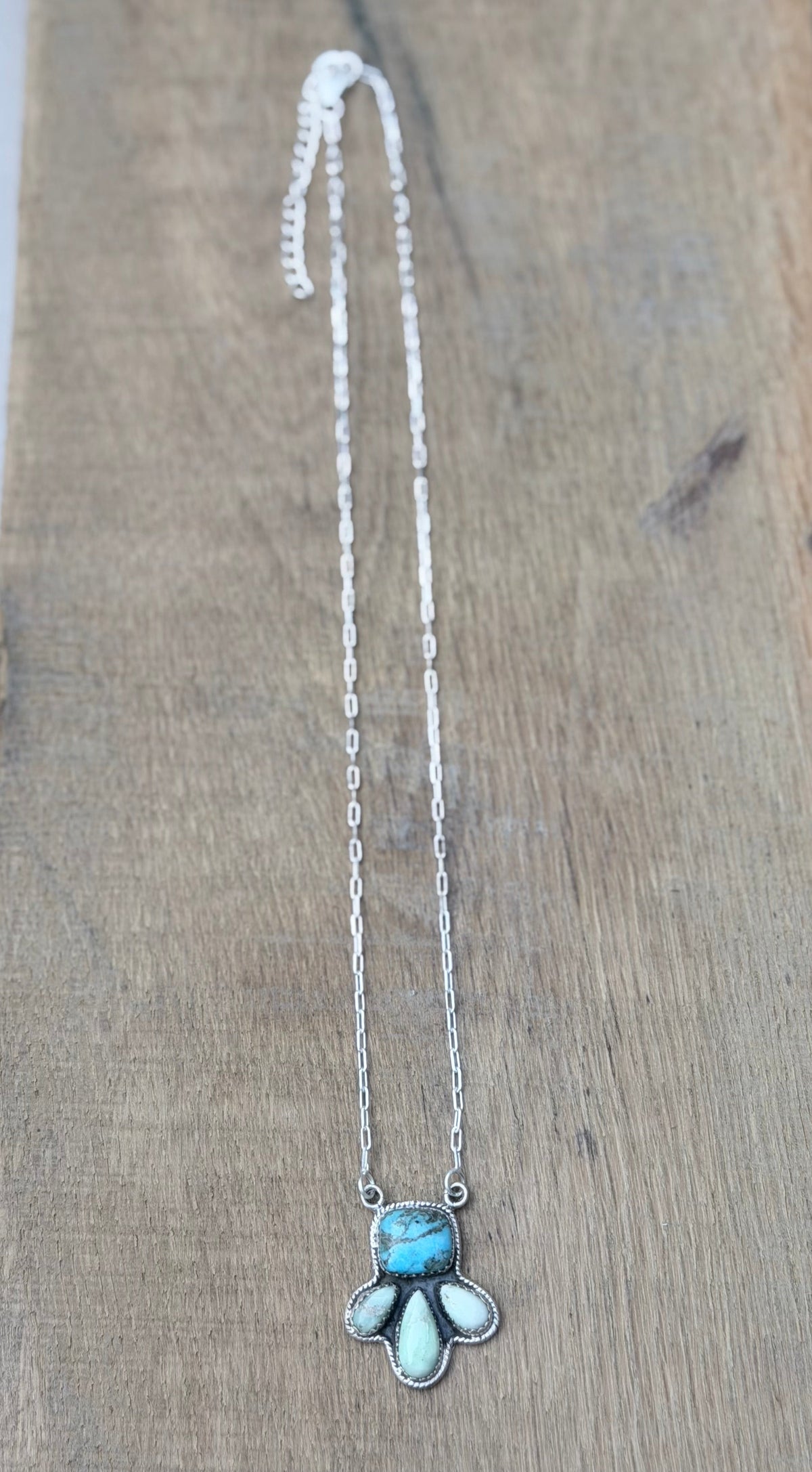 Blue Kingman and Paloma Sterling Silver Necklace