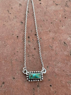 Handmade Sterling Silver Kingman Turquoise Bar Necklaces