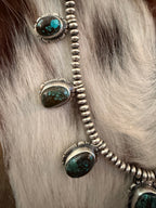 Handcrafted Bisbee Turquoise & Sterling Silver Necklace and Earring Set