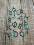Beautiful Handmade Sterling Silver and Royston Turquoise Letter Pendant
