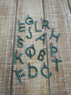 Beautiful Handmade Sterling Silver and Royston Turquoise Letter Pendant