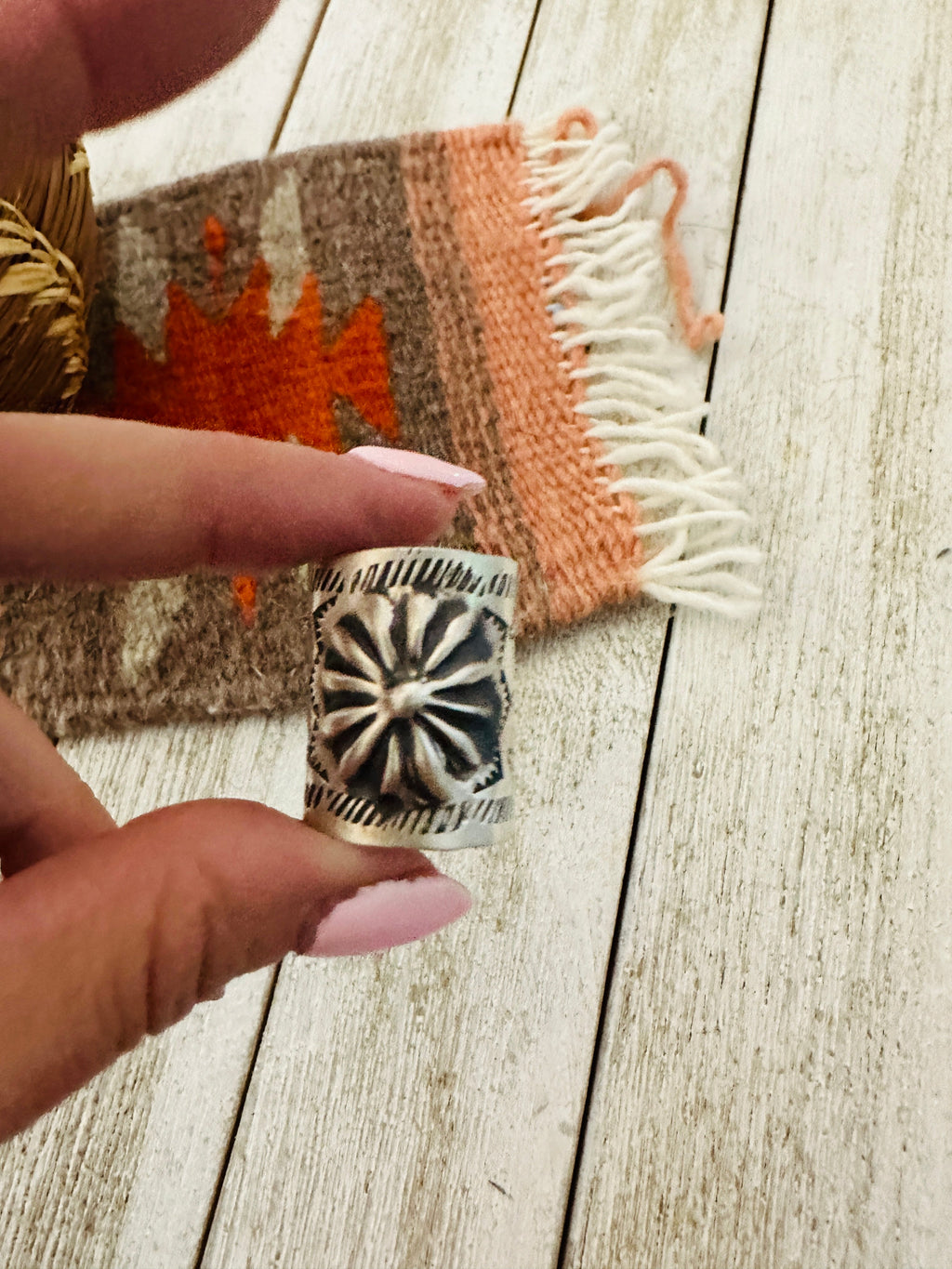 Handcrafted Sterling Silver Hand Stamped Ponytail Clip