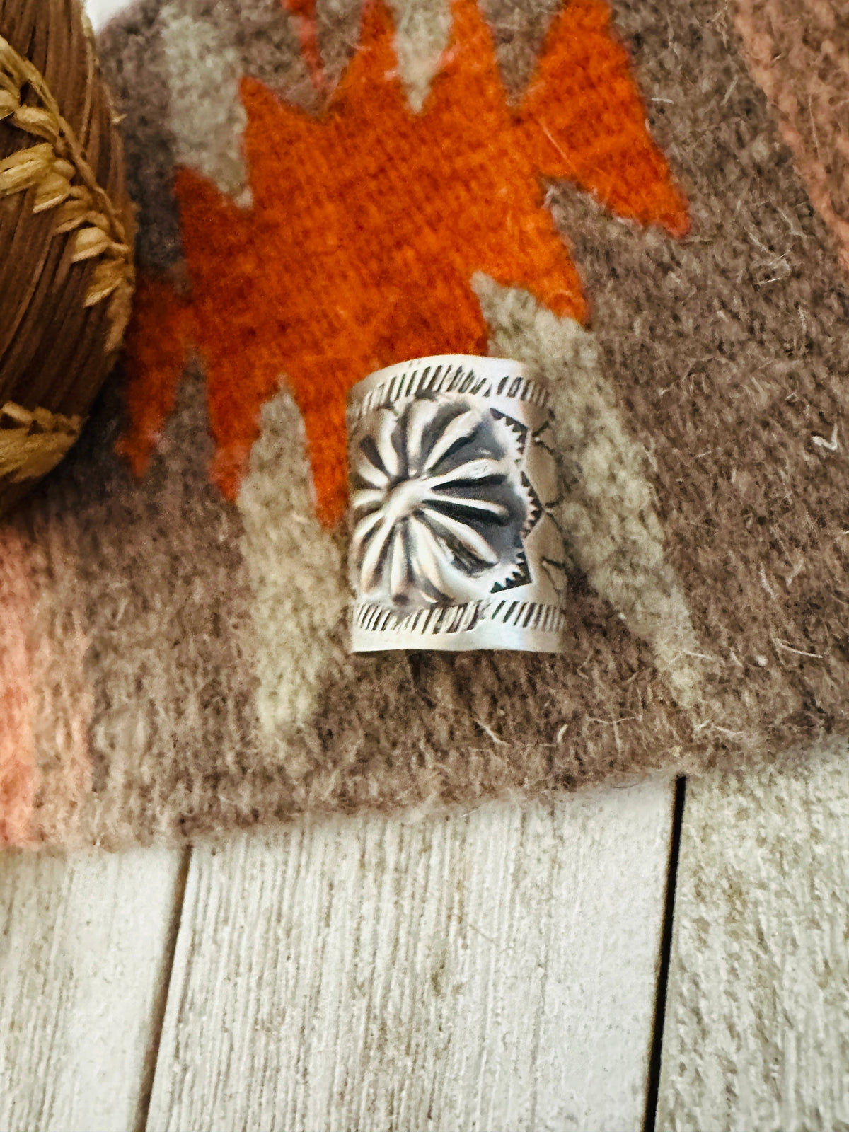 Handcrafted Sterling Silver Hand Stamped Ponytail Clip