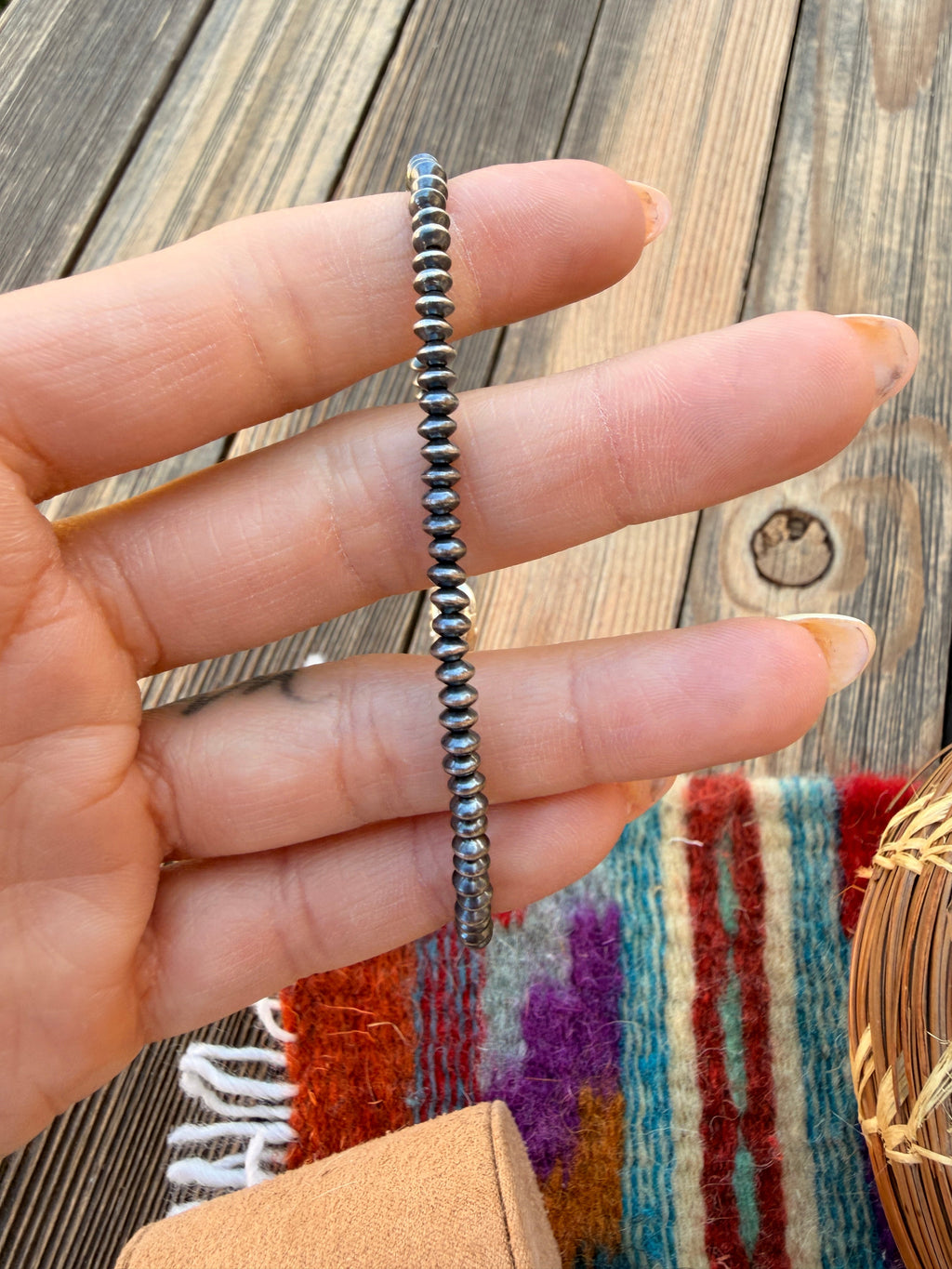 Handcrafted 3mm Sterling Silver Saucer Bead Bracelet