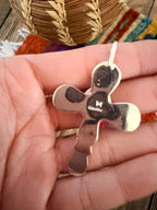 Handcrafted Sterling Silver & White Buffalo Cross Pendant by Joseph Martinez