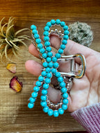Turquoise magnesite bead bow hair clips