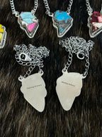 Handmade Sterling Silver Multi Gemstone Lightening Bolt Necklace with Signed Nizhoni