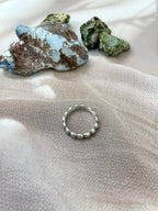Handmade Brushed Sterling Silver 4mm Ring with Signed Nizhoni
