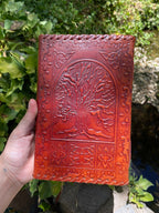 Starborn Leather Journal with inlaid Labradorite Cabochon