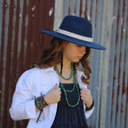 Turquoise Drop Earrings with Leather Tassel-Black 206g