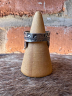 Handcrafted Sterling Silver & Orange Spiny Thunderbird Ring size 9 by Russell Sam