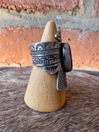Handcrafted Sterling Silver & Purple Spiny Thunderbird Ring size 7 by Russell Sam