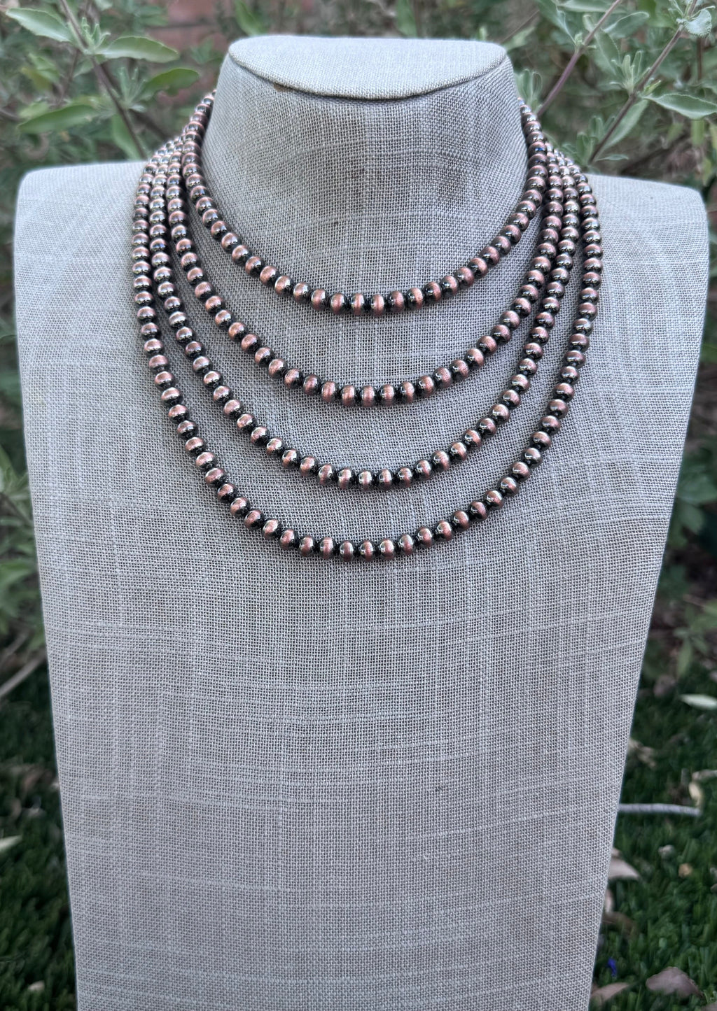Handcrafted Copper 6mm Beaded Necklace