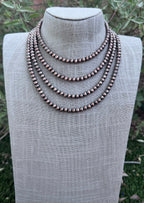 Handcrafted Copper 6mm Beaded Necklace
