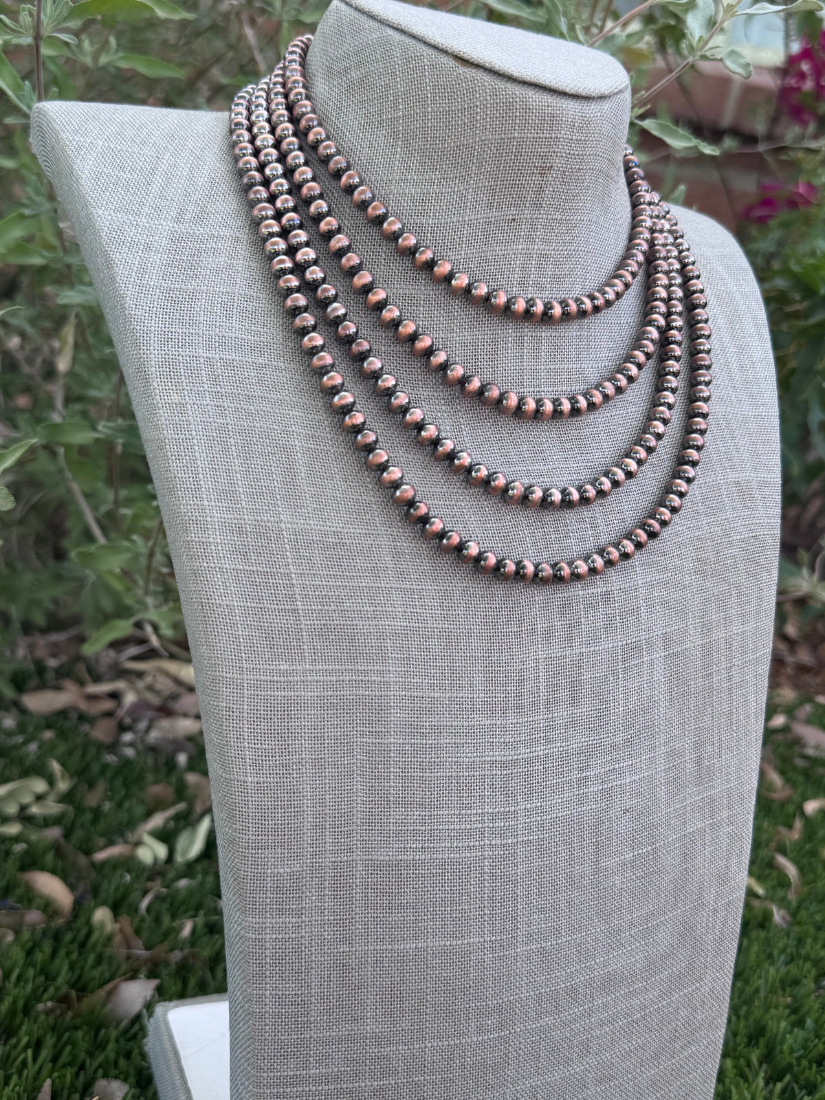 Handcrafted Copper 6mm Beaded Necklace