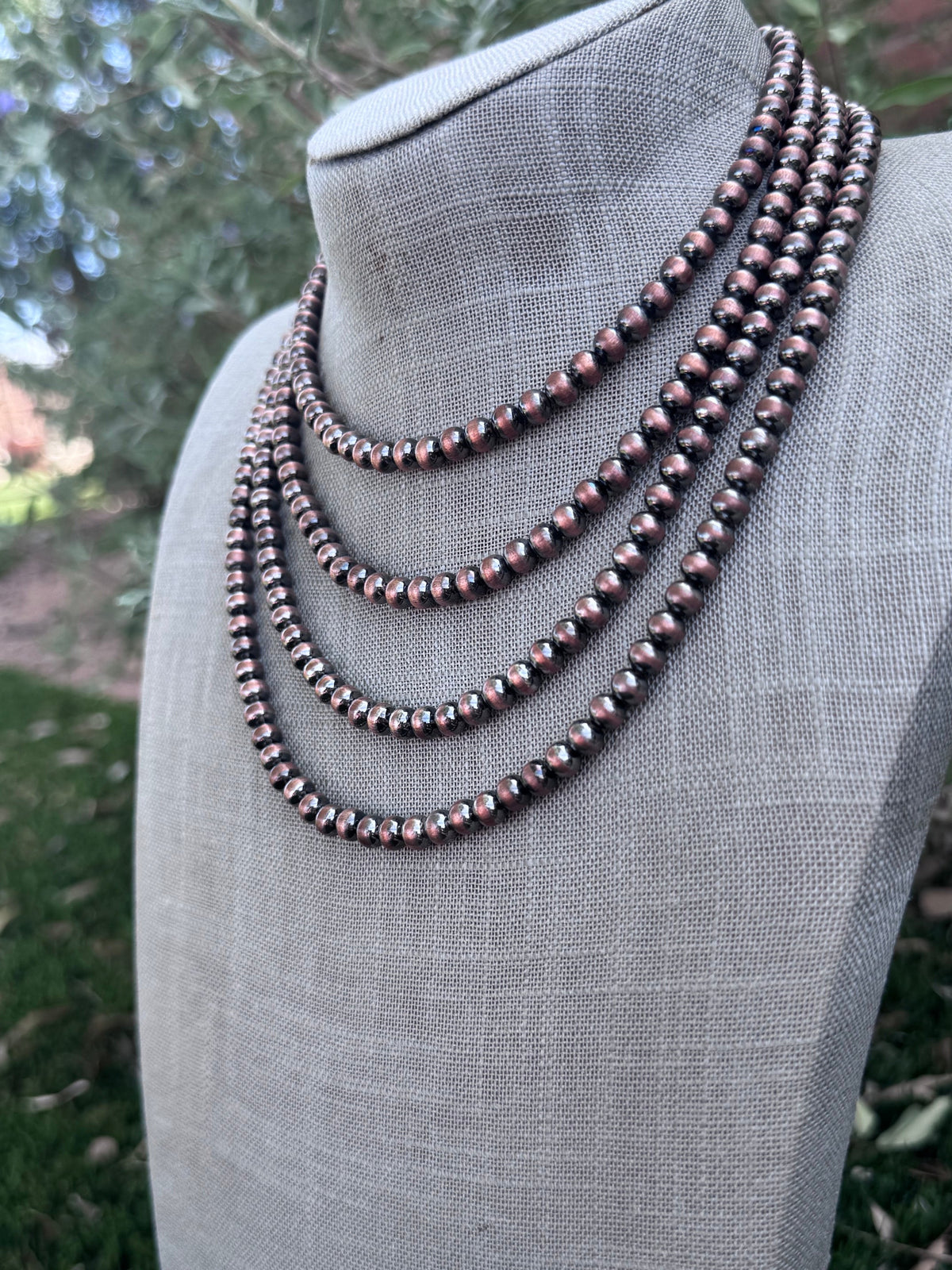 Handcrafted Copper 6mm Beaded Necklace