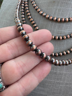 Handcrafted Copper 6mm Beaded Necklace