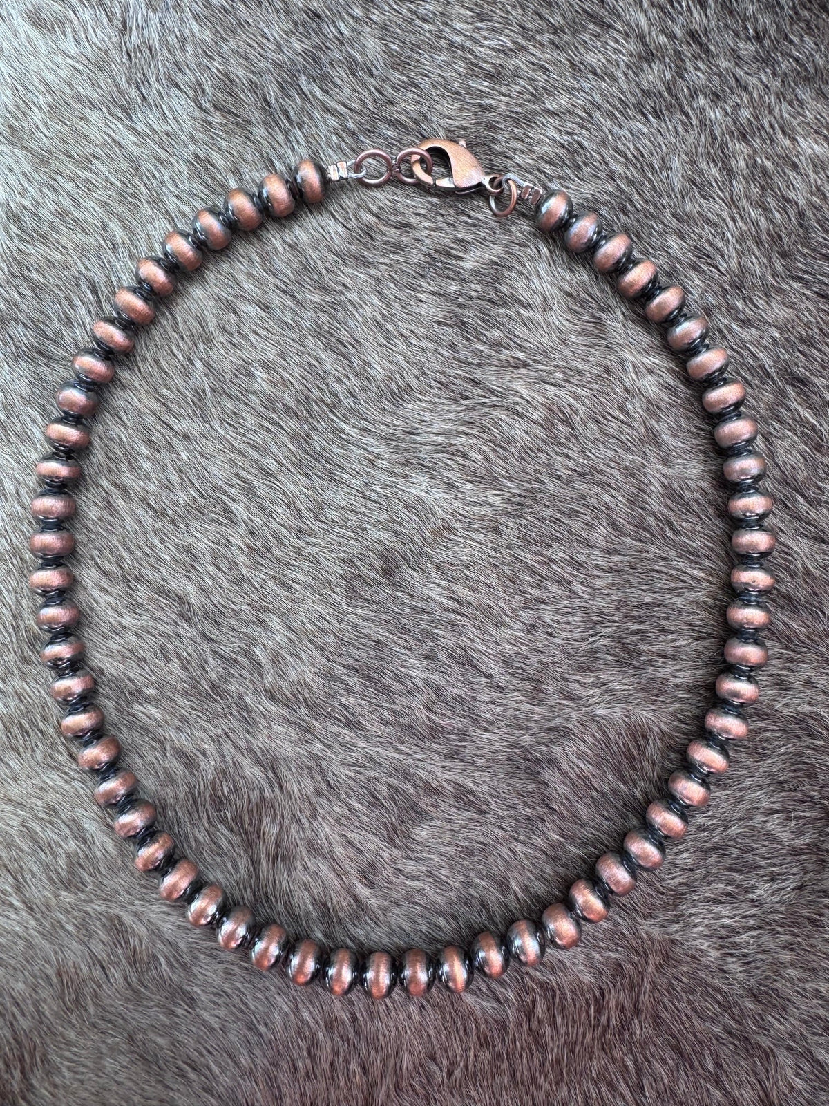 Handcrafted Copper 6mm Beaded Necklace