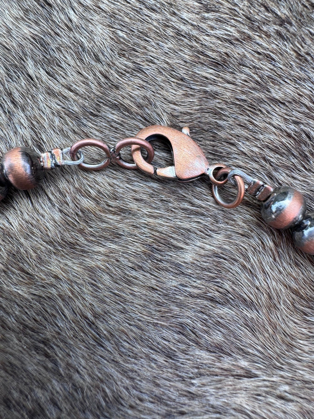 Handcrafted Copper 6mm Beaded Necklace