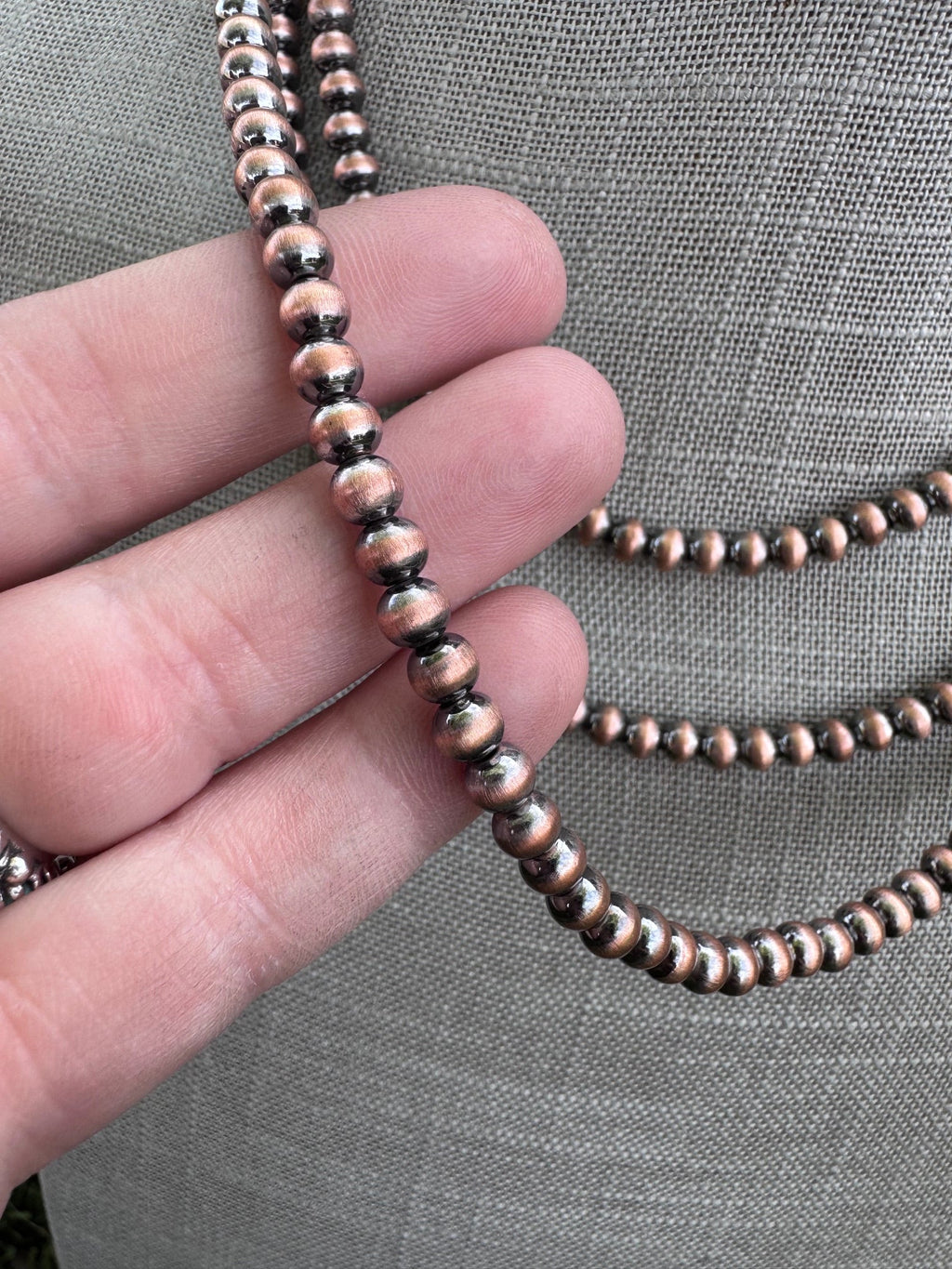 Handcrafted Copper 5mm Beaded Necklace