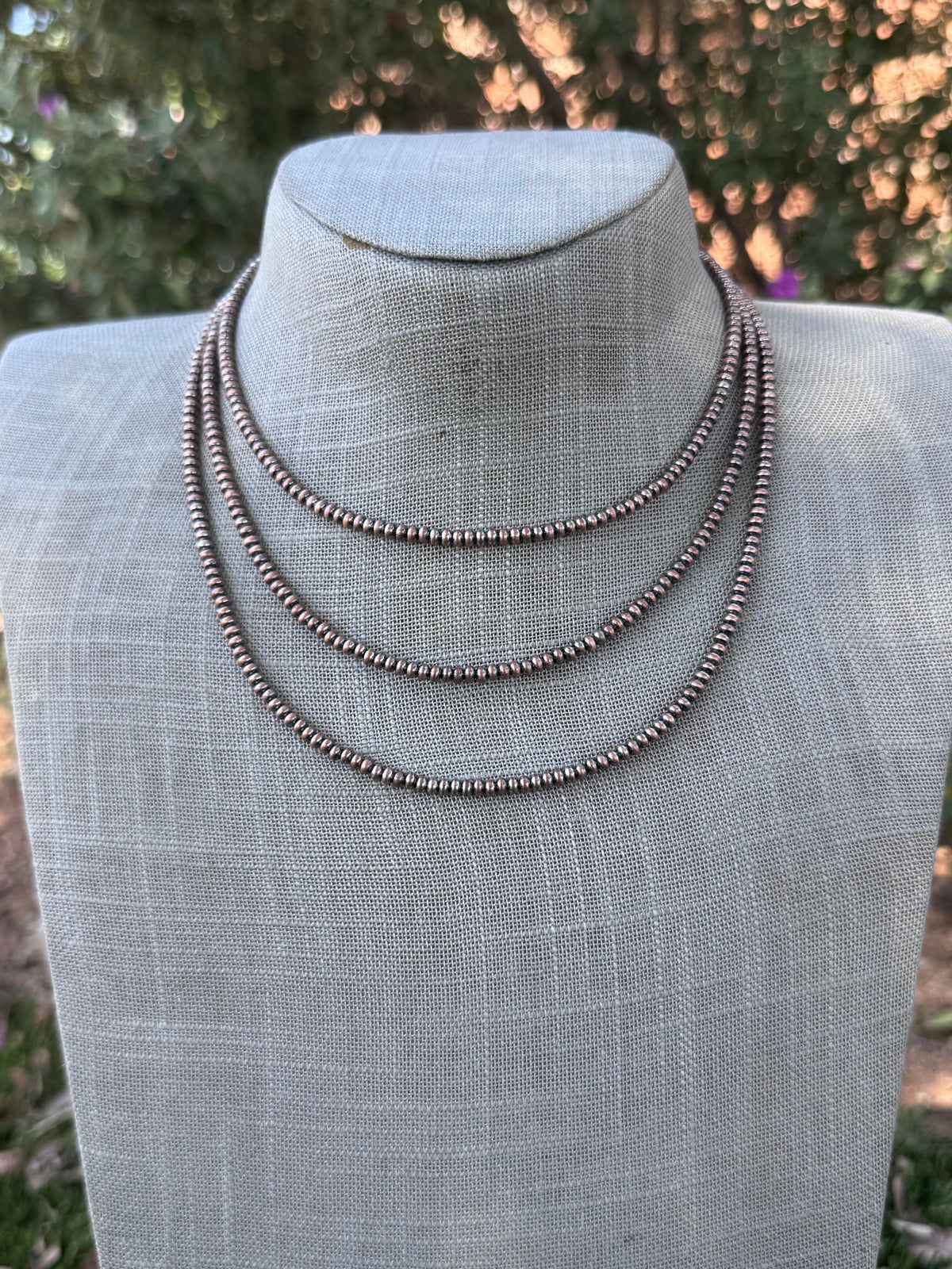 Handcrafted Copper 3mm Saucer Beaded Necklace