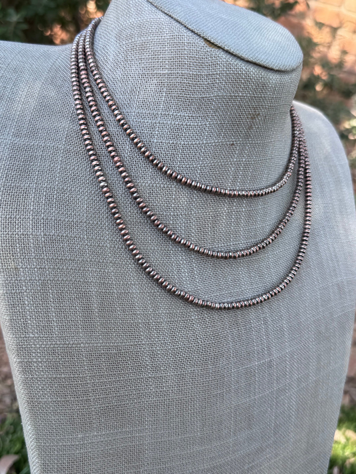Handcrafted Copper 3mm Saucer Beaded Necklace