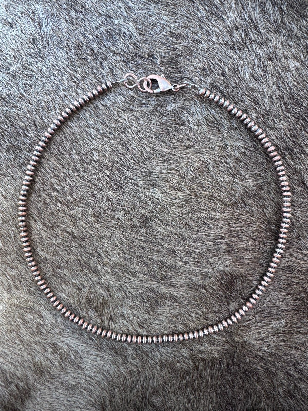 Handcrafted Copper 3mm Saucer Beaded Necklace