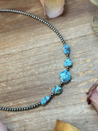 Golden Hills Turquoise & Sterling Silver Pearl Necklace – 16 Inch