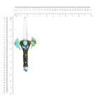 Starborn Laser Quartz Crystal Wand with Turquoise Wings and Decorative Gemstone Inlay Clay Handle