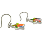 Starborn Ammolite Star Dangle Earrings in Sterling Silver