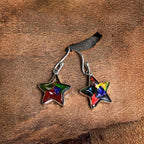 Starborn Ammolite Star Dangle Earrings in Sterling Silver