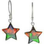 Starborn Ammolite Star Dangle Earrings in Sterling Silver